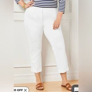 Talbots Petites Modern Fit Cropped Pants in White